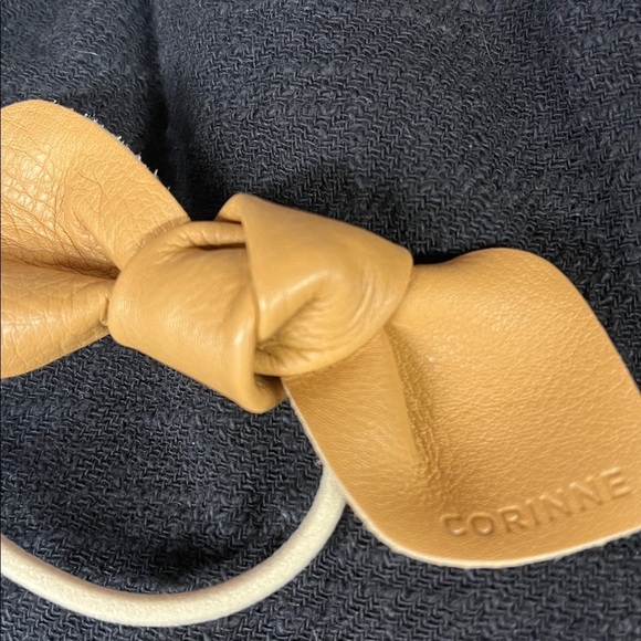 Anthropologie Corinne Leather Tan Hair Bow New main image 4